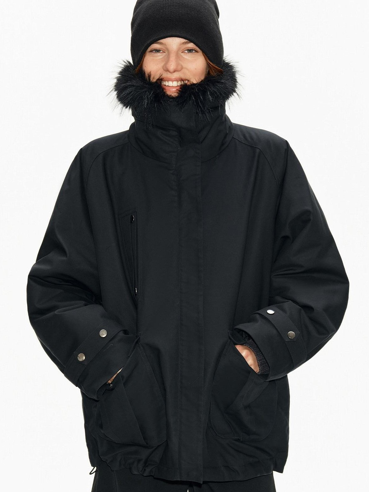 Northbutsouth Fur Collar Diamond Quilted Women&