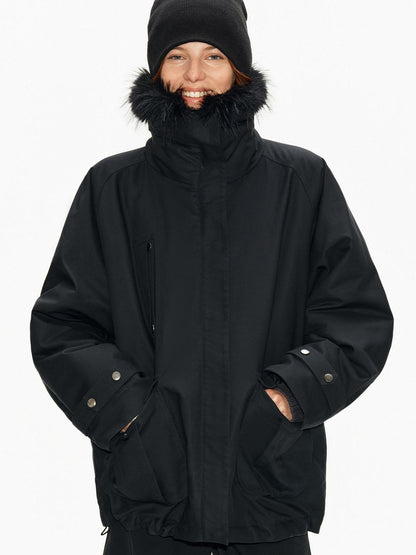 Northbutsouth Fur Collar Diamond Quilted Women&
