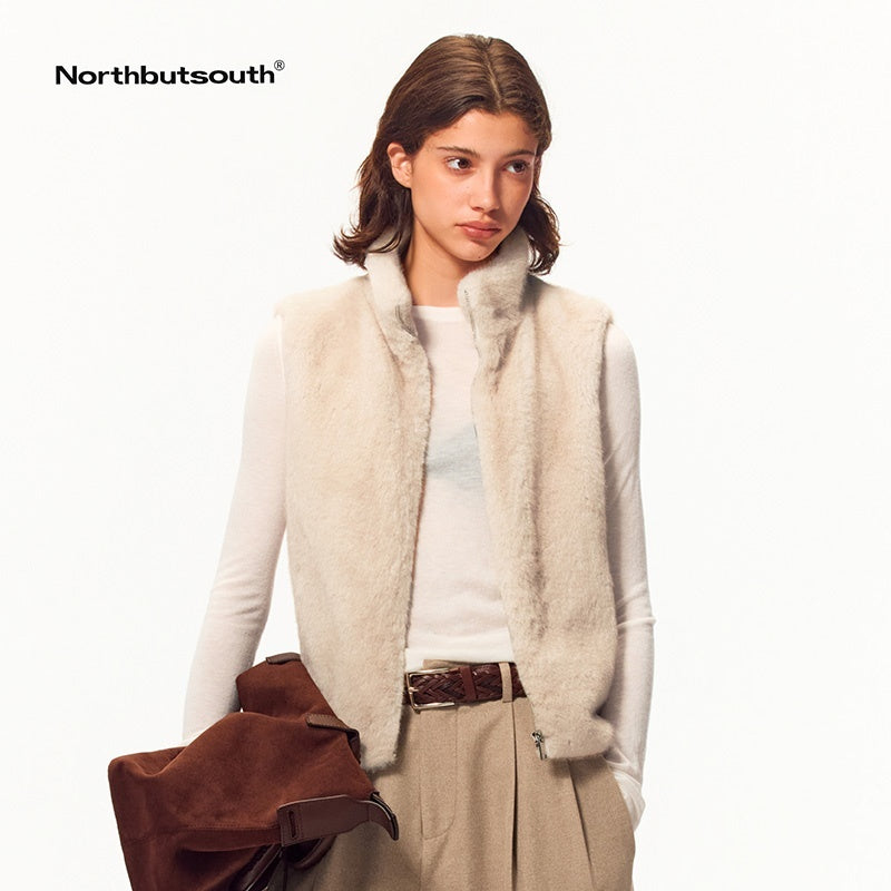 Northbutsouth_Fuzzy_Faux_Fur_Stand_Collar_Zip_Up_Women&