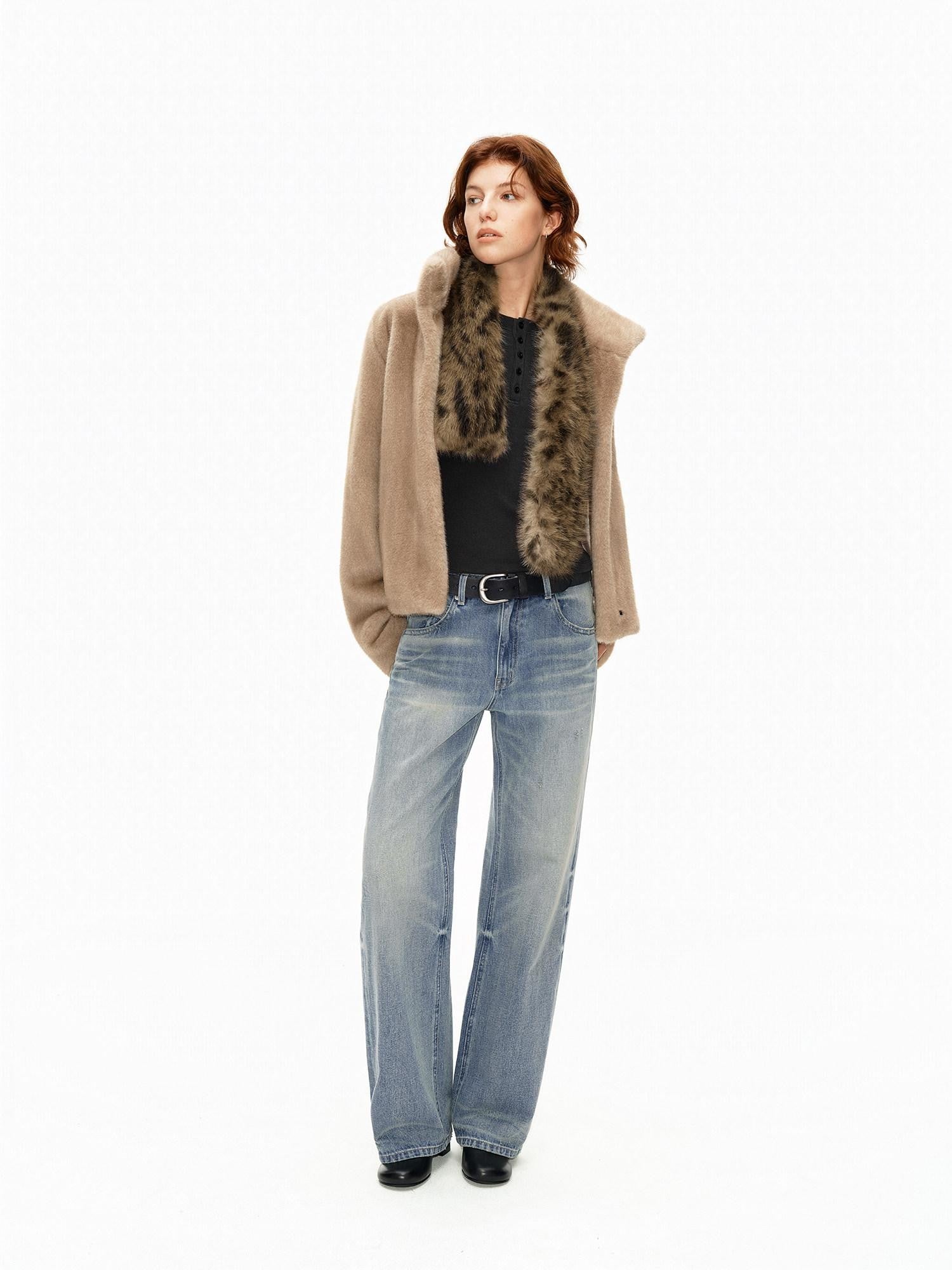 Northbutsouth Gradient Leopard Print Faux Fur Short Women&