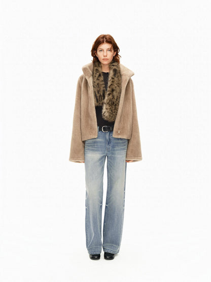 Northbutsouth Gradient Leopard Print Faux Fur Short Women&