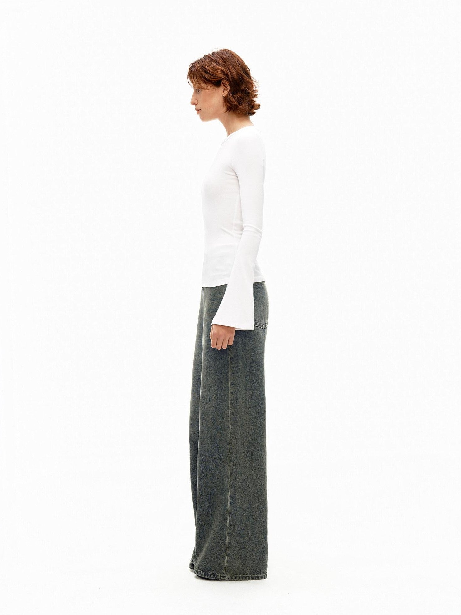 Northbutsouth Gray Blue Vintage Washed Brushed Low Rise Women&