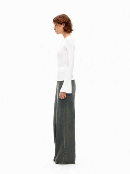 Northbutsouth Gray Blue Vintage Washed Brushed Low Rise Women&
