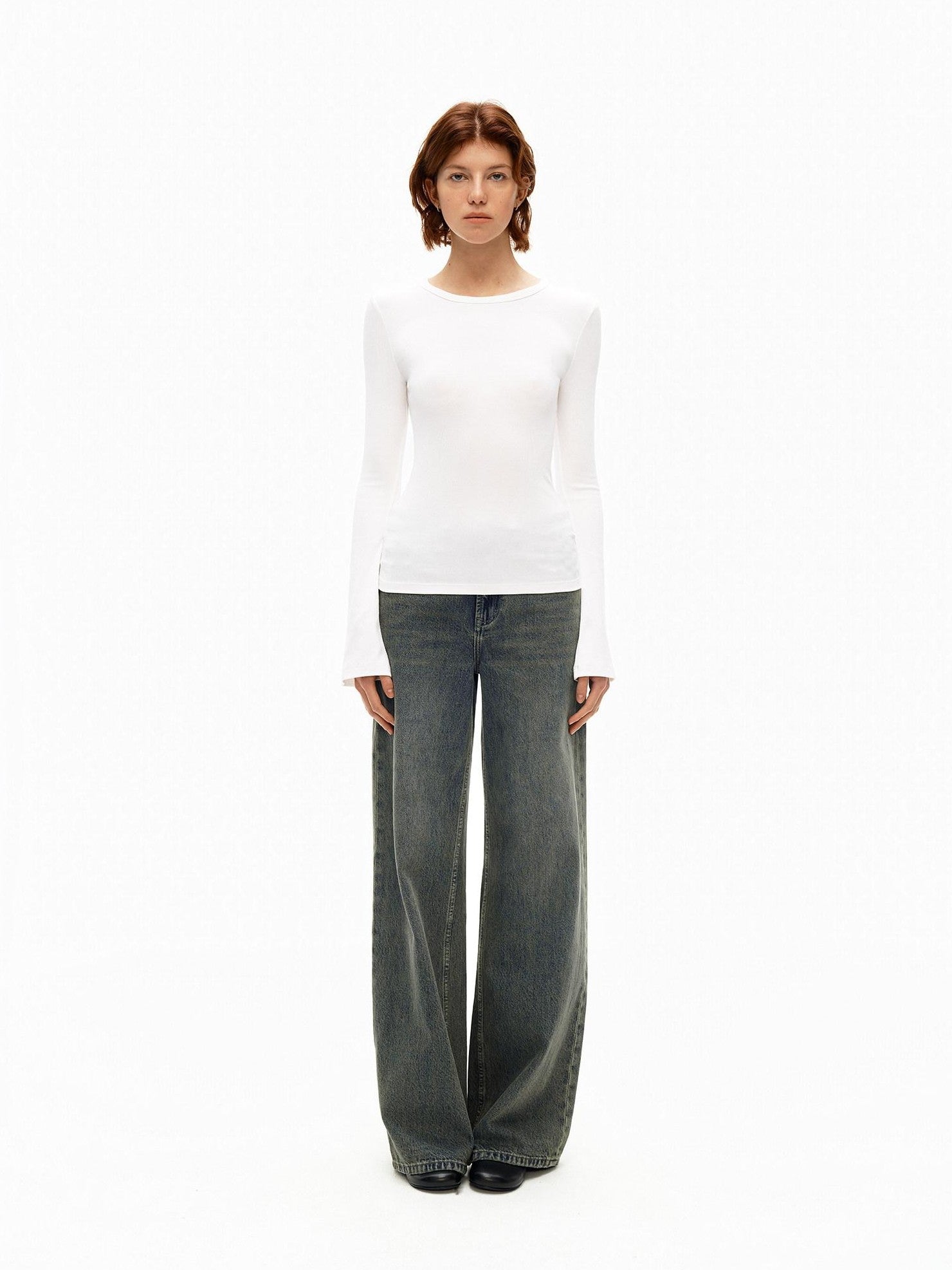 Northbutsouth Gray Blue Vintage Washed Brushed Low Rise Women&