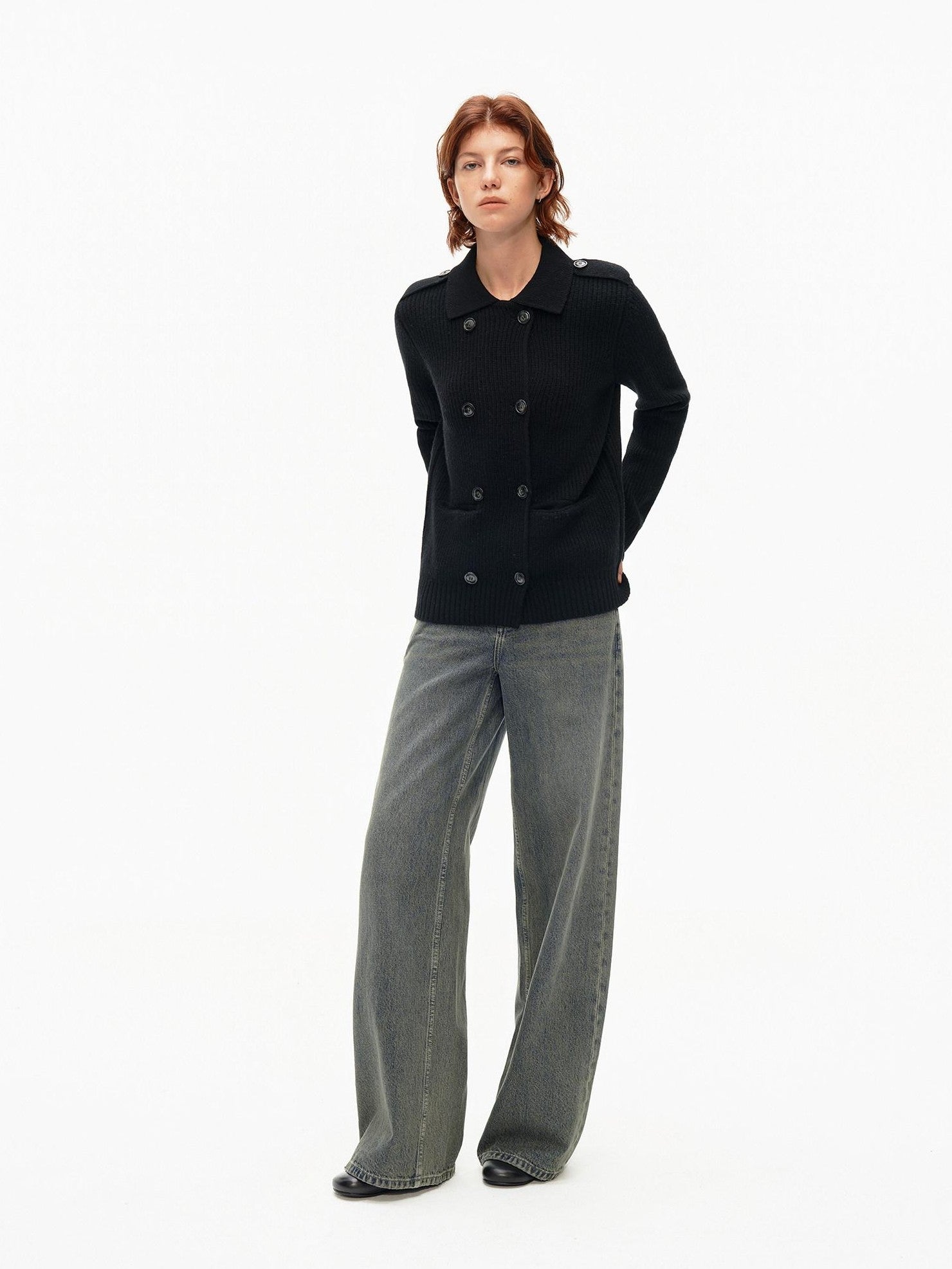 Northbutsouth Gray Blue Vintage Washed Brushed Low Rise Women&