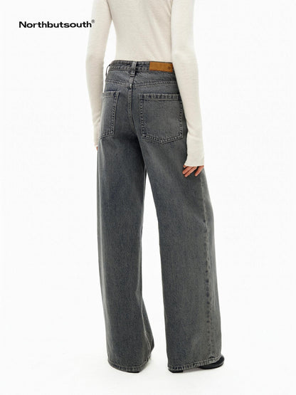 Northbutsouth Gray Blue Vintage Washed Brushed Low Rise Women&