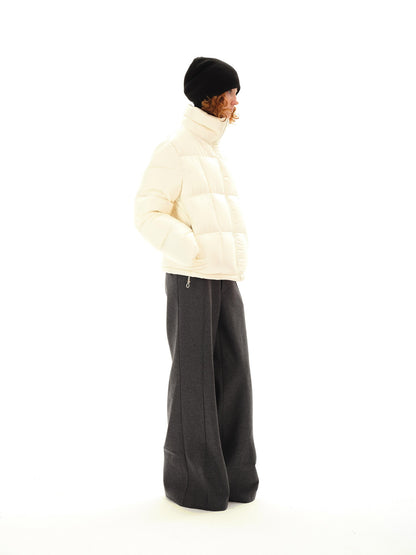 Northbutsouth Gray Tweed Mid Waist Side Seam Wide Leg Women&