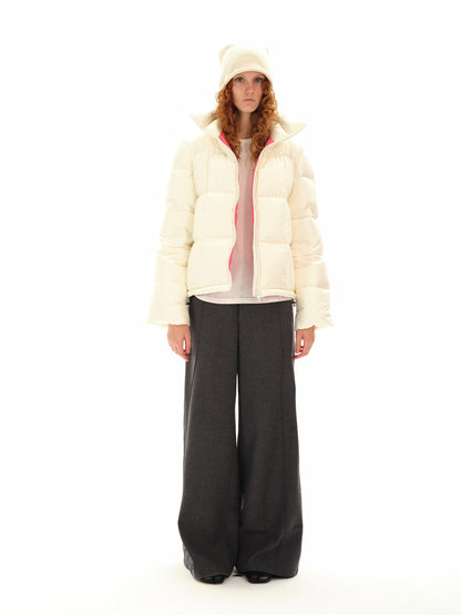 Northbutsouth Gray Tweed Mid Waist Side Seam Wide Leg Women&