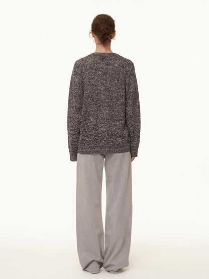 Grey Low Rise Straight Leg Jeans With Soft Washed Texture