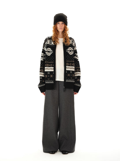 Northbutsouth Grey Mid Rise Wool Trousers With Side Seam
