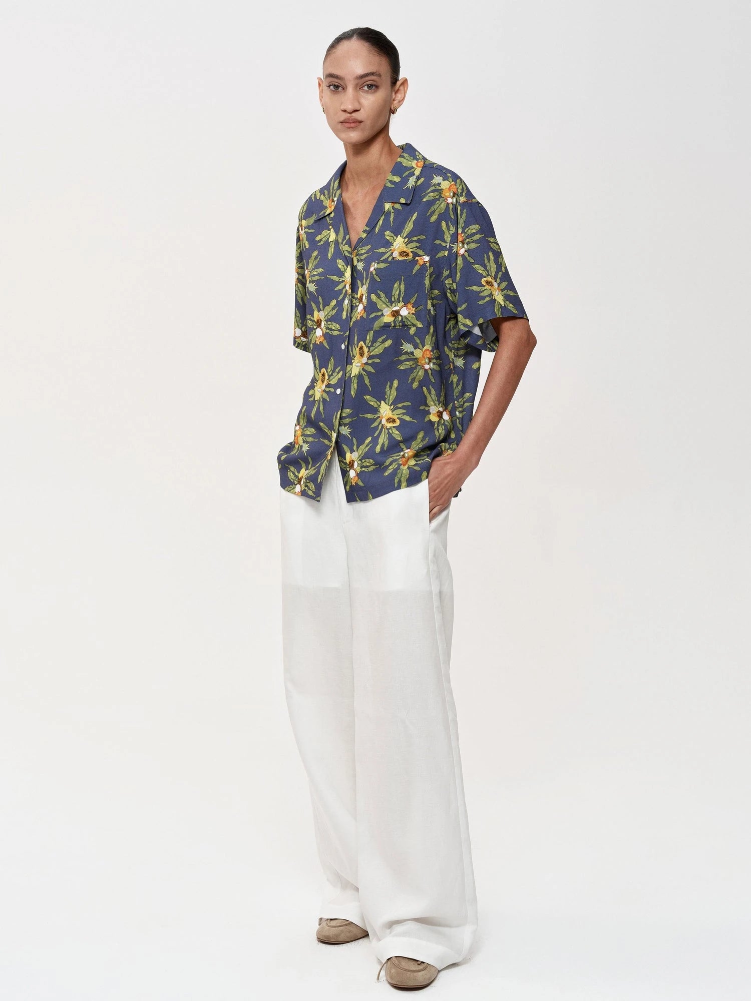 Hawaiian Holiday Fun Print Relaxed Vacation Shirt