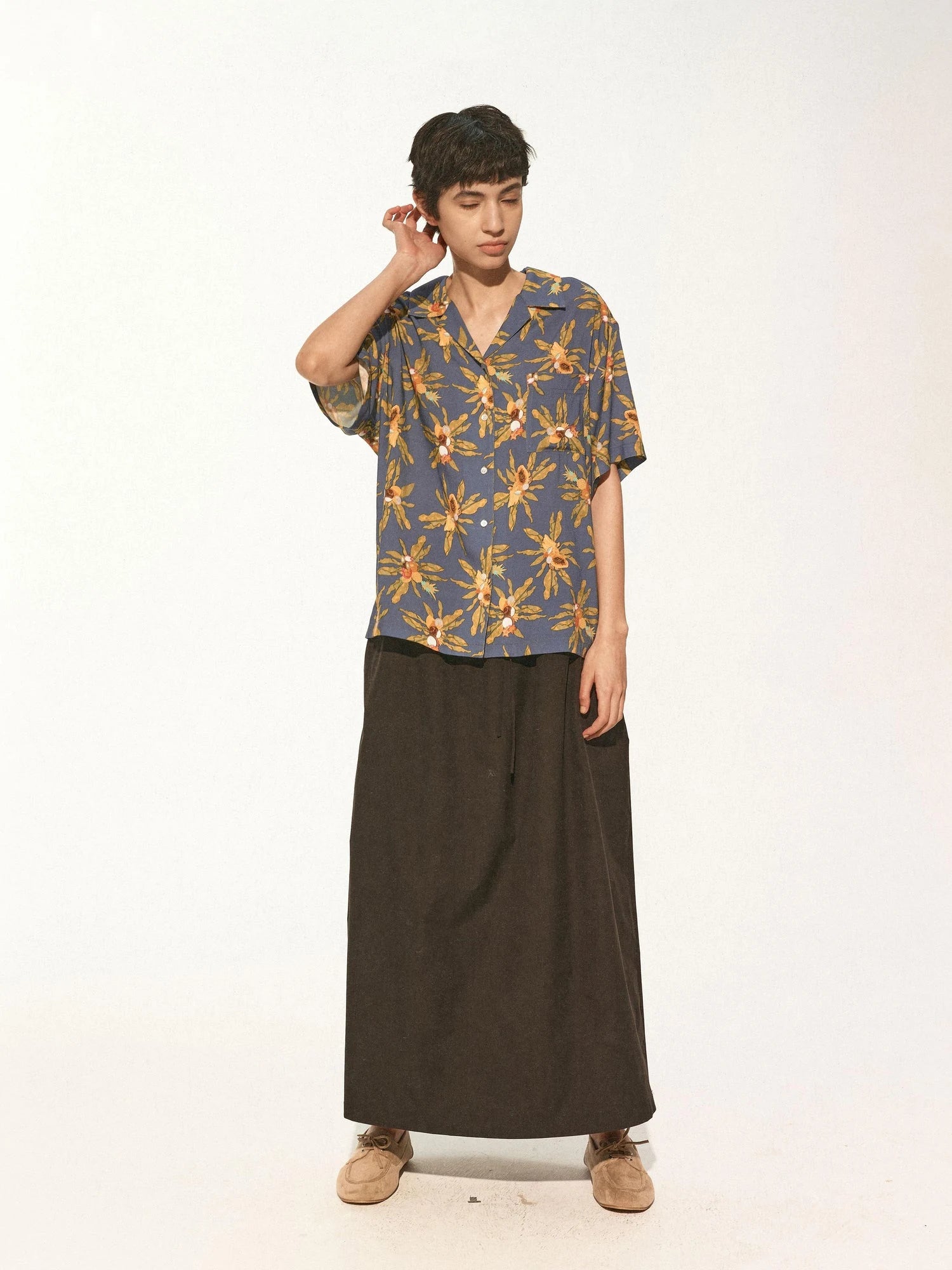 Hawaiian Holiday Fun Print Relaxed Vacation Shirt