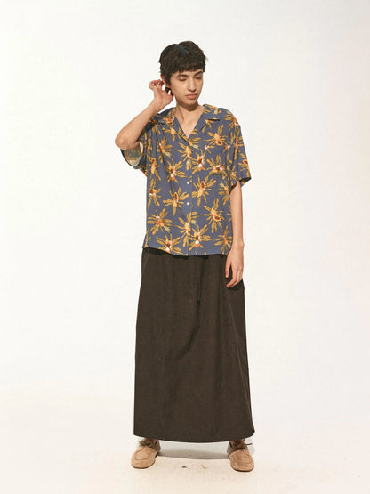 Hawaiian Holiday Fun Print Relaxed Vacation Shirt