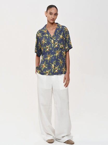 Hawaiian Holiday Fun Print Relaxed Vacation Shirt