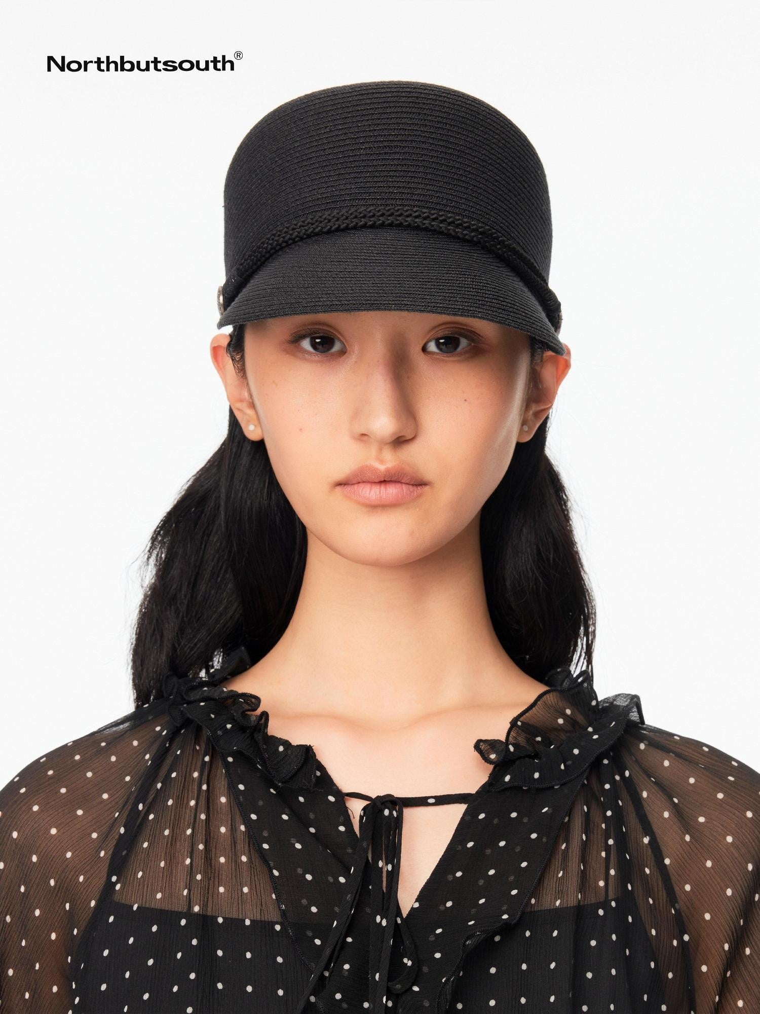 Northbutsouth Japanese Straw Woven Equestrian Round Top Curved Brim Women&
