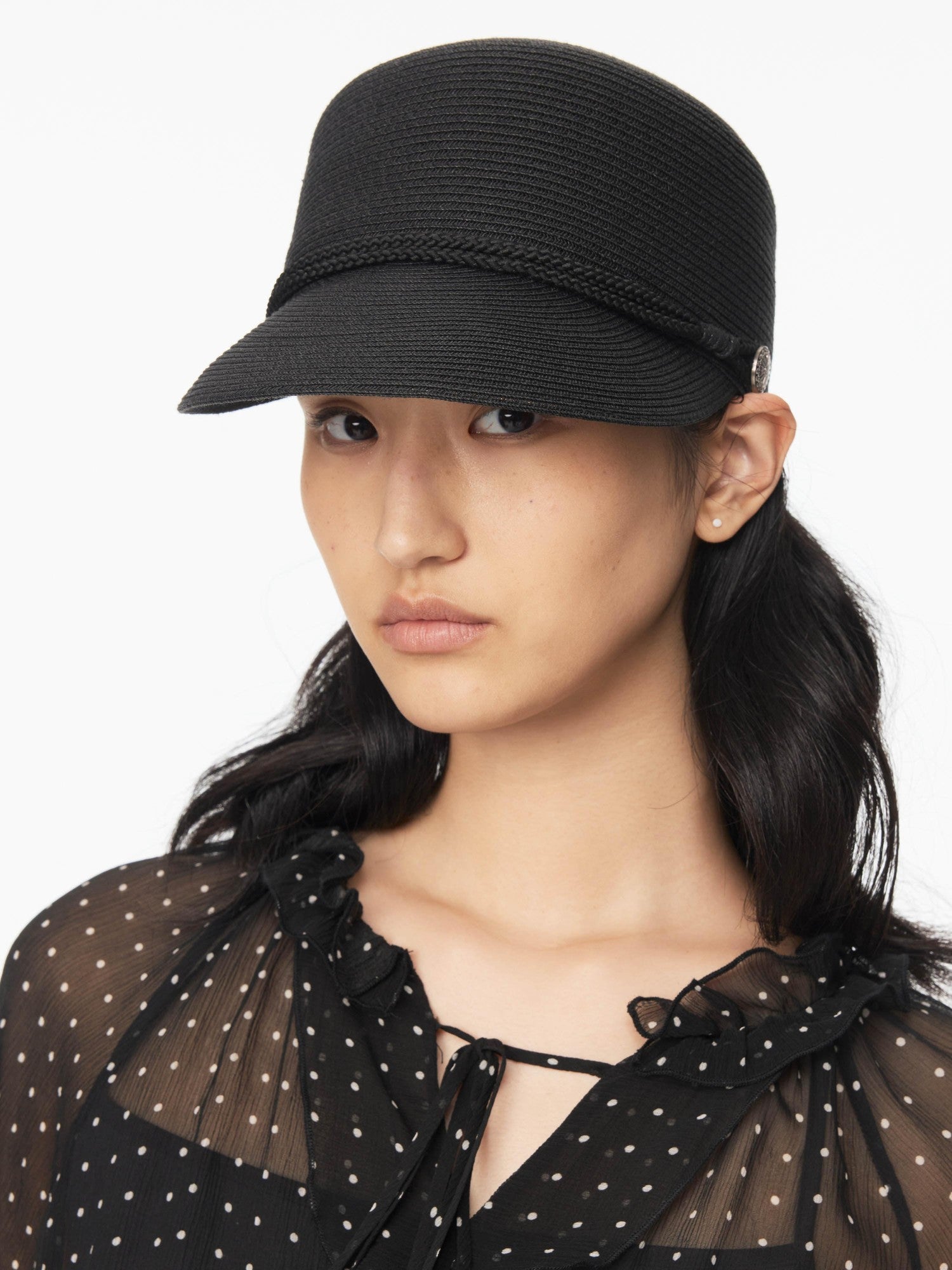 Northbutsouth Japanese Straw Woven Equestrian Round Top Curved Brim Women&