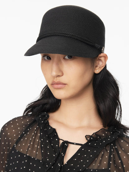 Northbutsouth Japanese Straw Woven Equestrian Round Top Curved Brim Women&