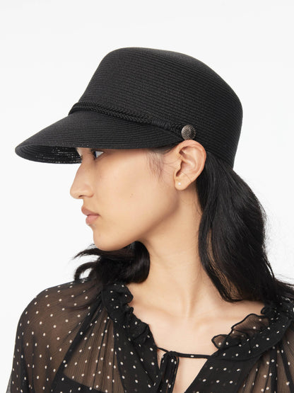 Northbutsouth Japanese Straw Woven Equestrian Round Top Curved Brim Women&