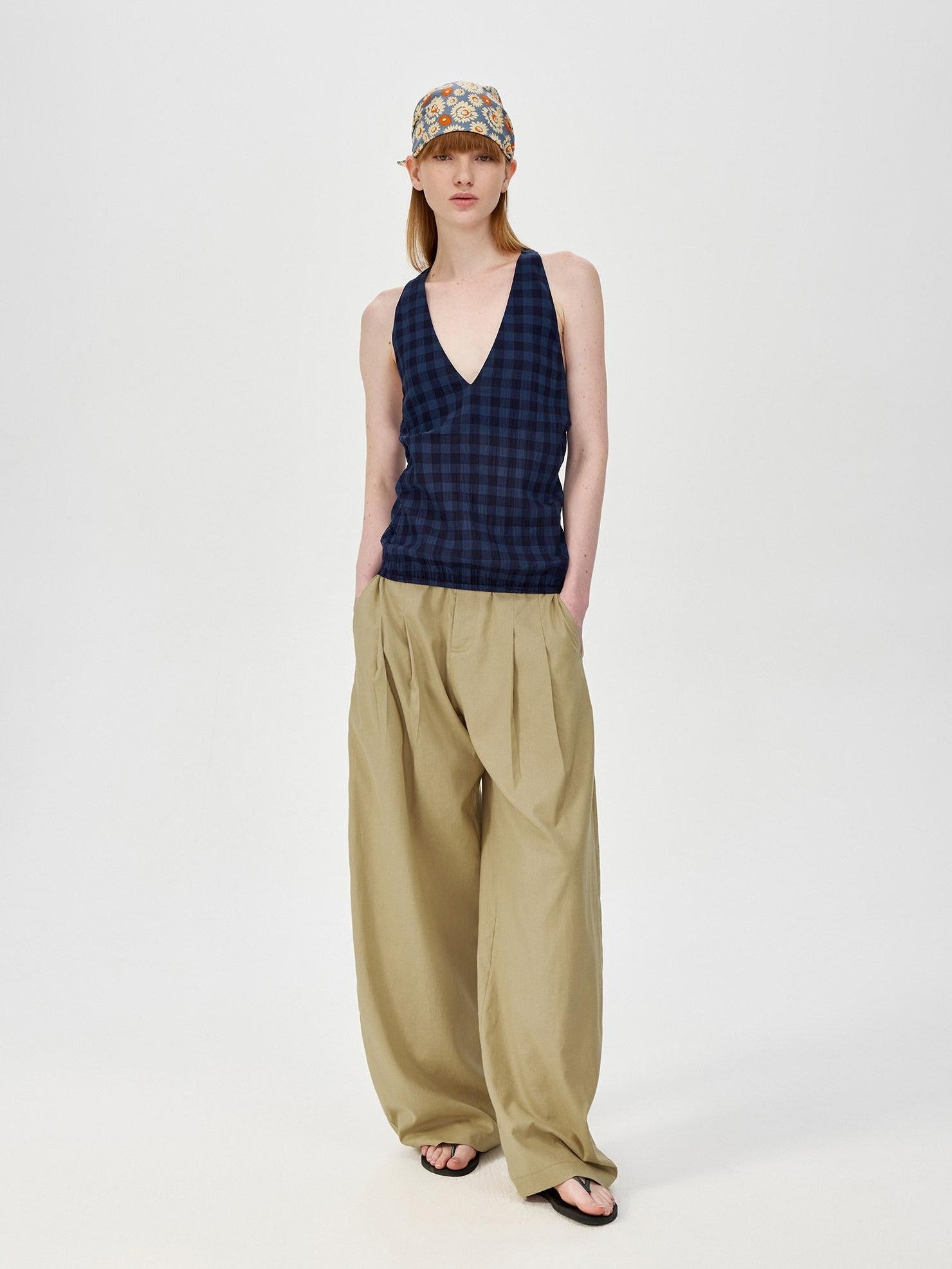 Northbutsouth Khaki Draped Cocoon Low Waist Relaxed Women&