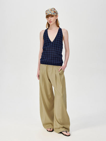 Northbutsouth Khaki Draped Cocoon Low Waist Relaxed Women&