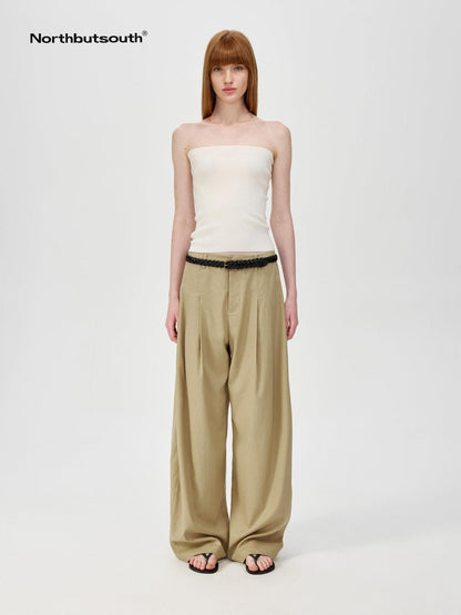 Northbutsouth Khaki Draped Cocoon Low Waist Relaxed Women&