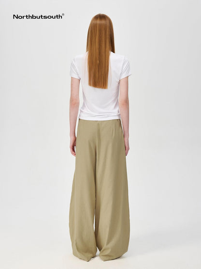 Northbutsouth Khaki Draped Cocoon Low Waist Relaxed Women&