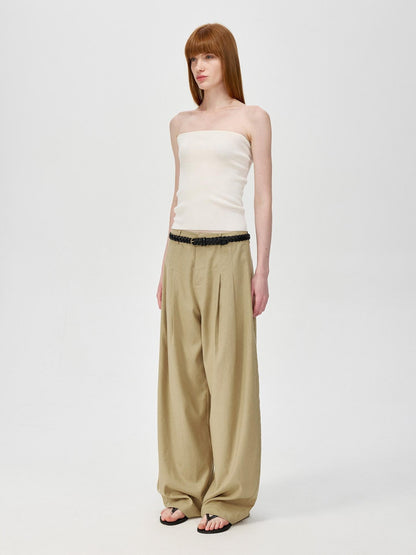 Northbutsouth Khaki Draped Cocoon Low Waist Relaxed Women&