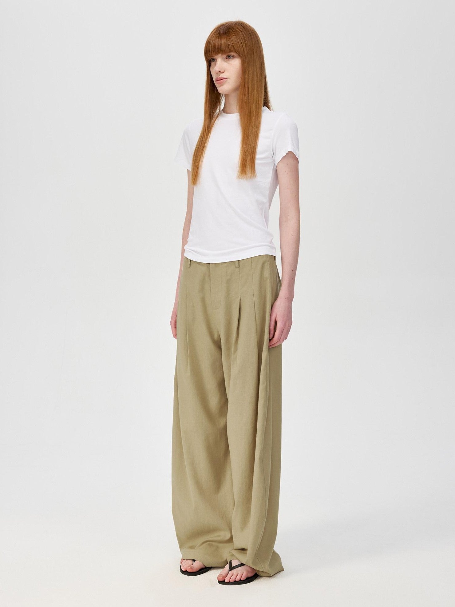 Northbutsouth Khaki Draped Cocoon Low Waist Relaxed Women&