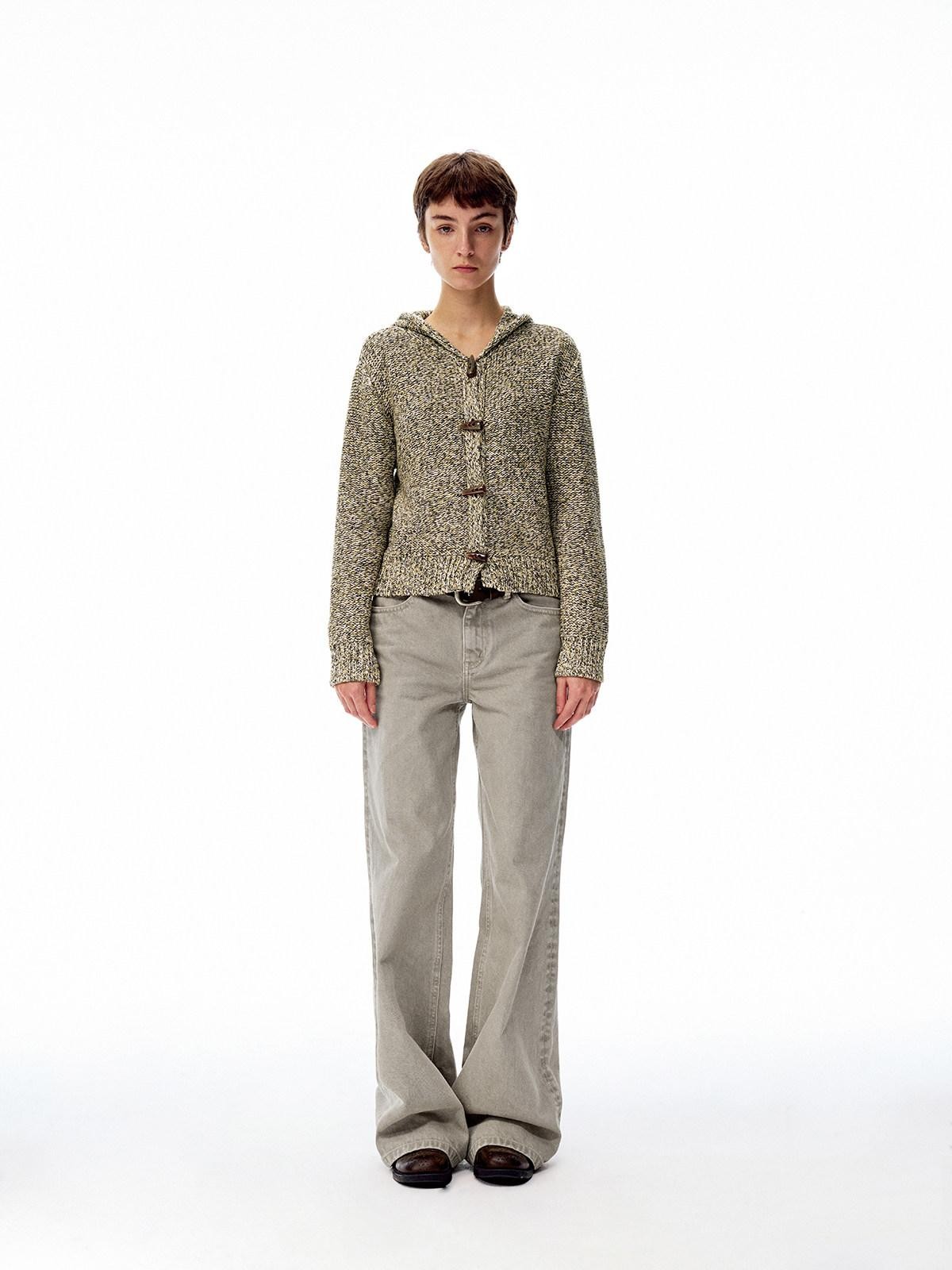 Northbutsouth Khaki Green Low Rise Zip Fly Loose Fit Casual Women&