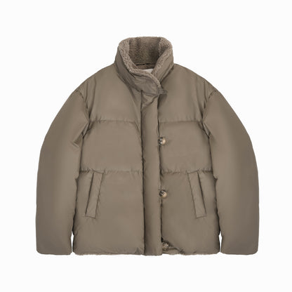 Northbutsouth_Khaki_Shearling_Lined_Stand_Collar_Women&
