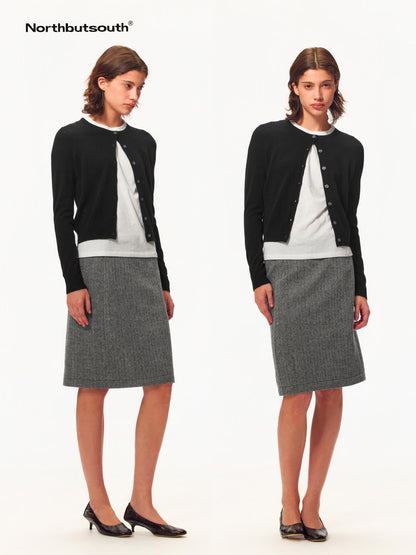 Northbutsouth Knit Cropped Single-breasted Women&