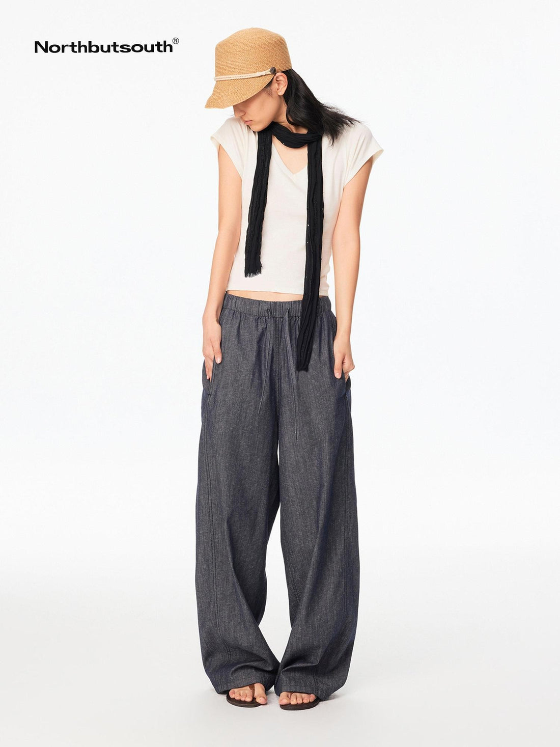 Northbutsouth Korean Sand Texture Sequin Pleated Women&