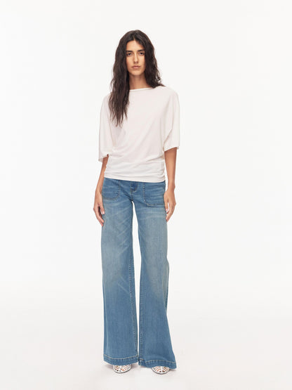Northbutsouth Layered Boat Neck Relaxed Breathable Women&