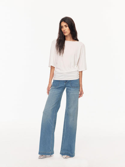 Northbutsouth Layered Boat Neck Relaxed Breathable Women&