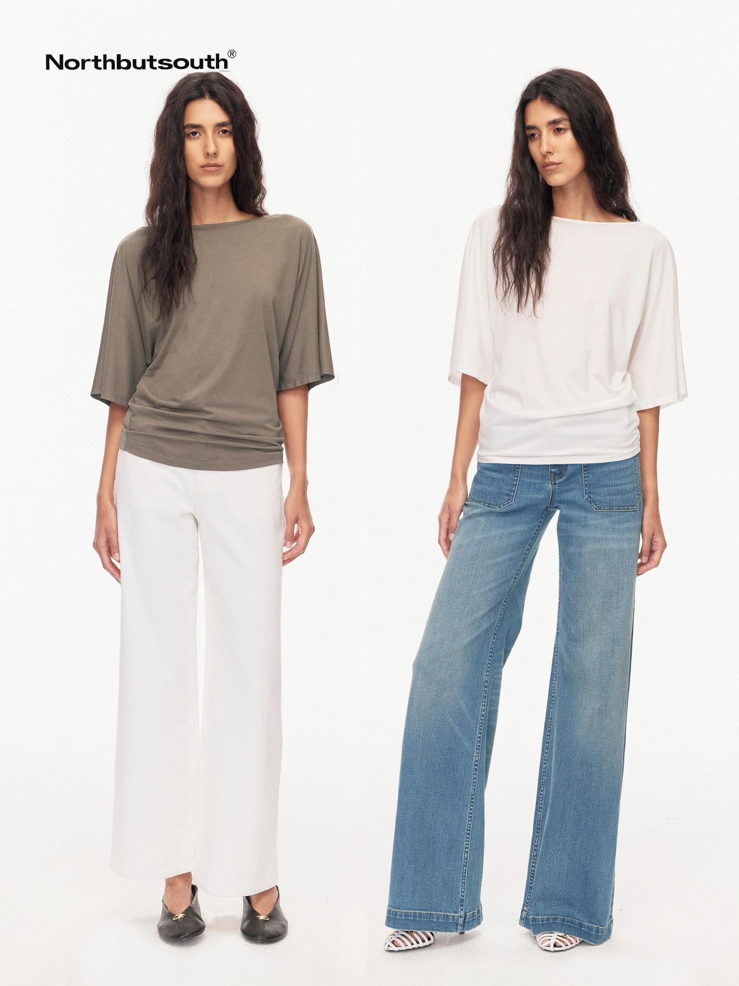 Northbutsouth Layered Boat Neck Relaxed Breathable Women&