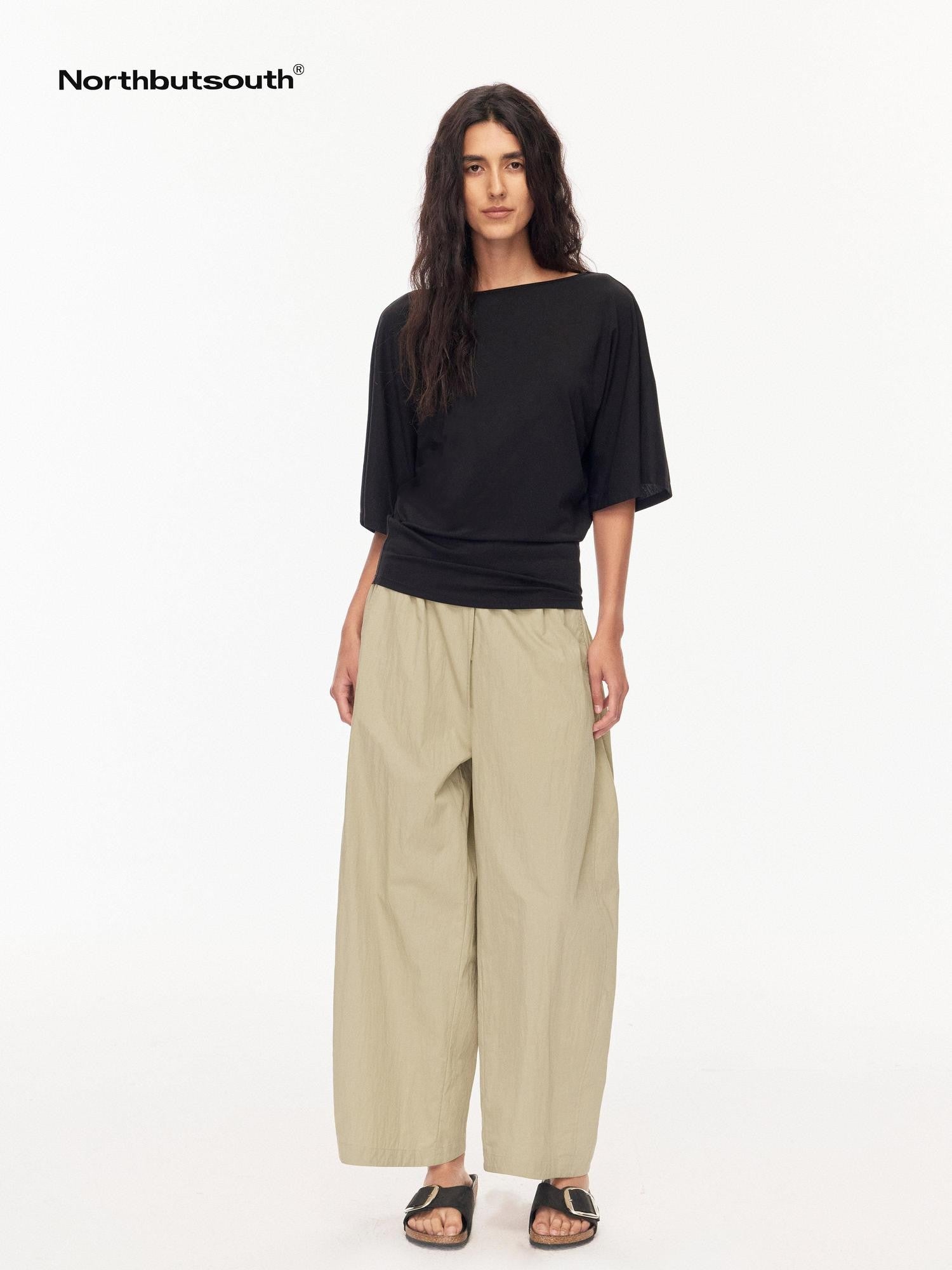 Northbutsouth Layered Boat Neck Relaxed Breathable Women&