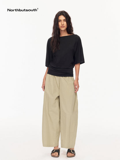 Northbutsouth Layered Boat Neck Relaxed Breathable Women&
