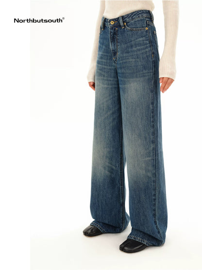 Northbutsouth Light Blue Faded Whiskering Women&
