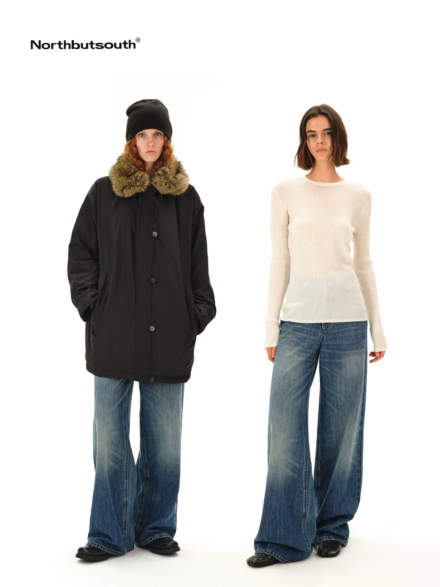 Northbutsouth Light Blue Faded Whiskering Women&