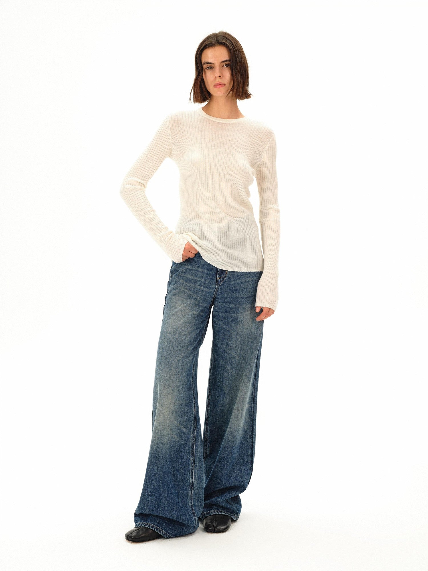 Northbutsouth Light Blue Faded Whiskering Women&