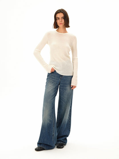 Northbutsouth Light Blue Faded Whiskering Women&