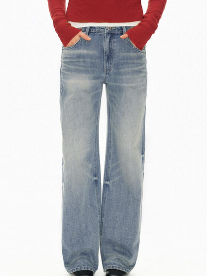 Northbutsouth Light Wash Textured Vintage Straight Women&