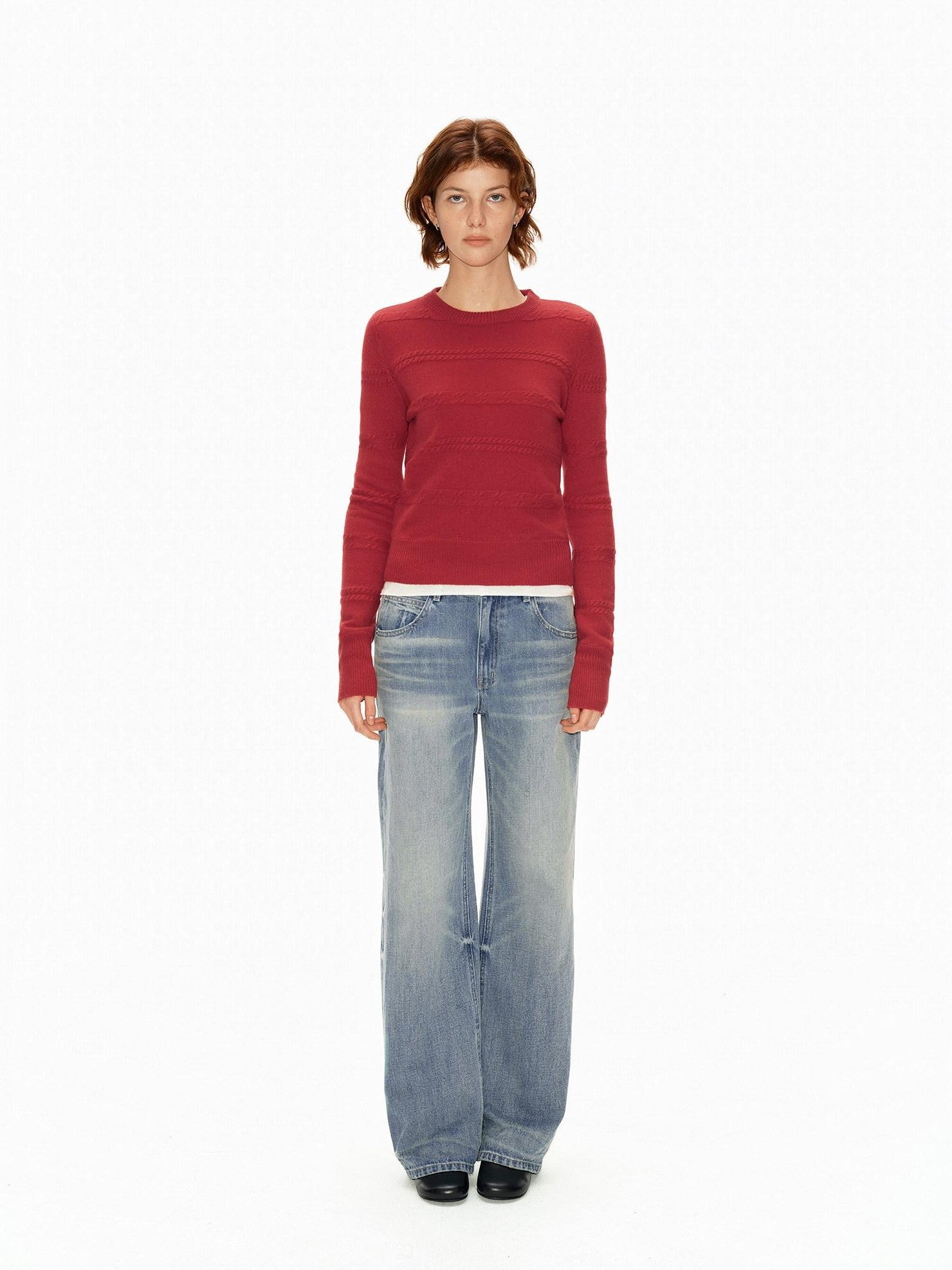 Northbutsouth Light Wash Textured Vintage Straight Women&