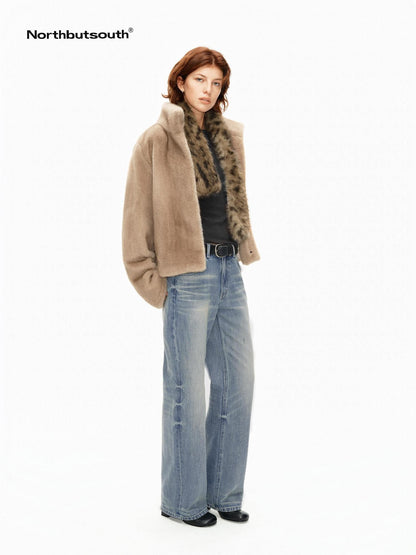 Light Washed Blue Textured Vintage Women&
