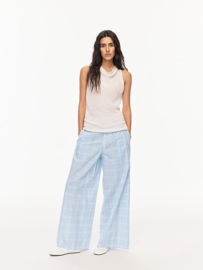 Northbutsouth Lightweight Bubble Texture Plaid Mid Rise Women&