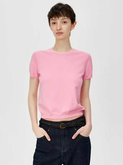 Lightweight Knit T-shirt In Multiple Colors