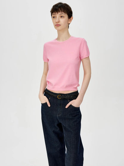 Lightweight Knit T-shirt In Multiple Colors