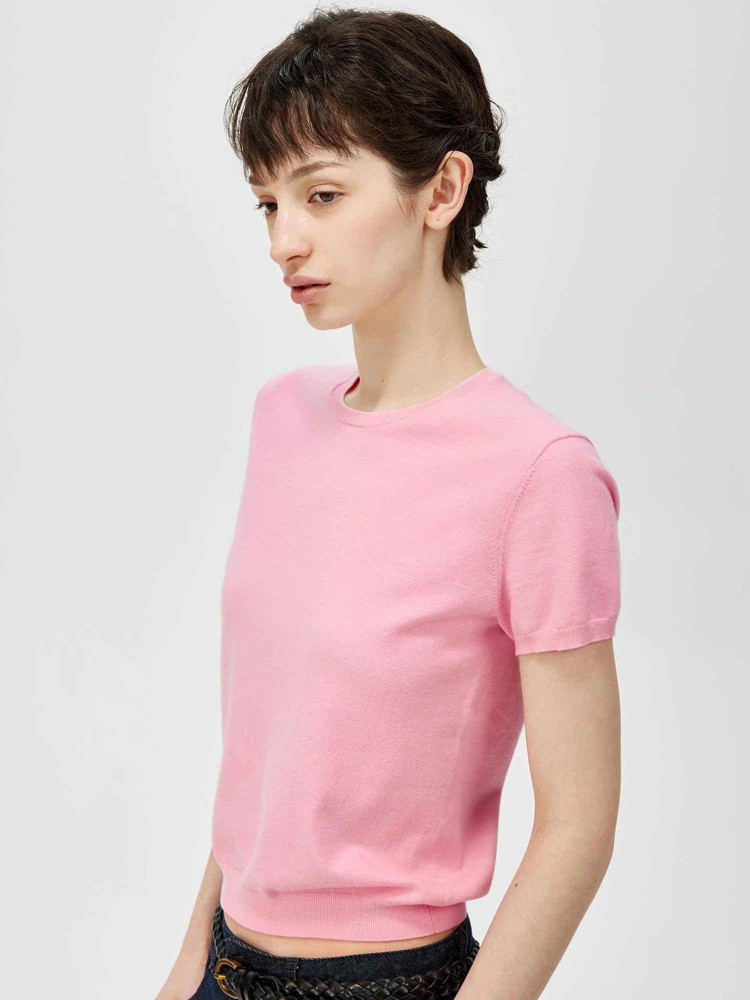 Lightweight Knit T-shirt In Multiple Colors