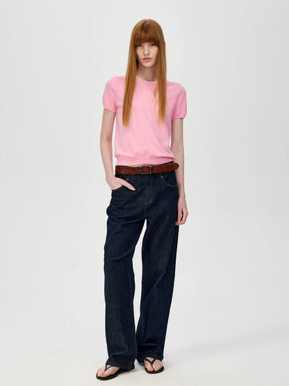 Lightweight Knit T-shirt In Multiple Colors