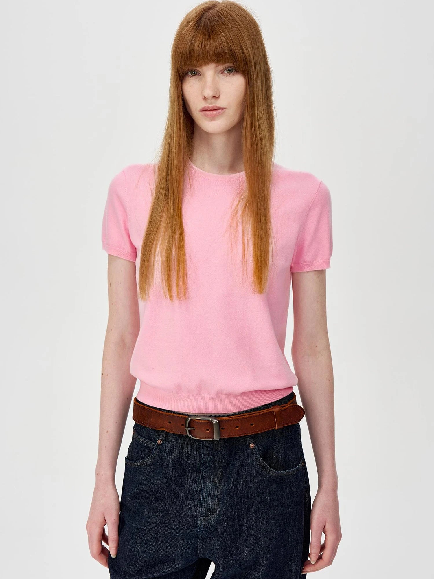 Lightweight Knit T-shirt In Multiple Colors